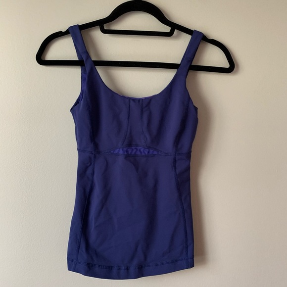 Sz. 0 Lululemon bluish purple tank top w mesh back - Picture 2 of 15